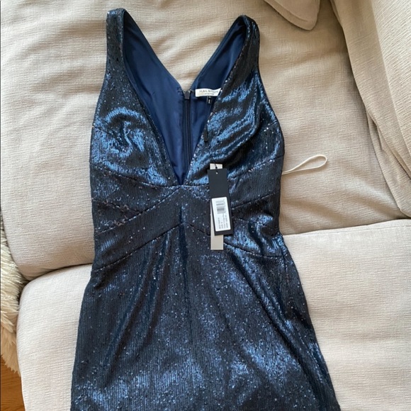 Halston formal blue sequence dress - Picture 3 of 6